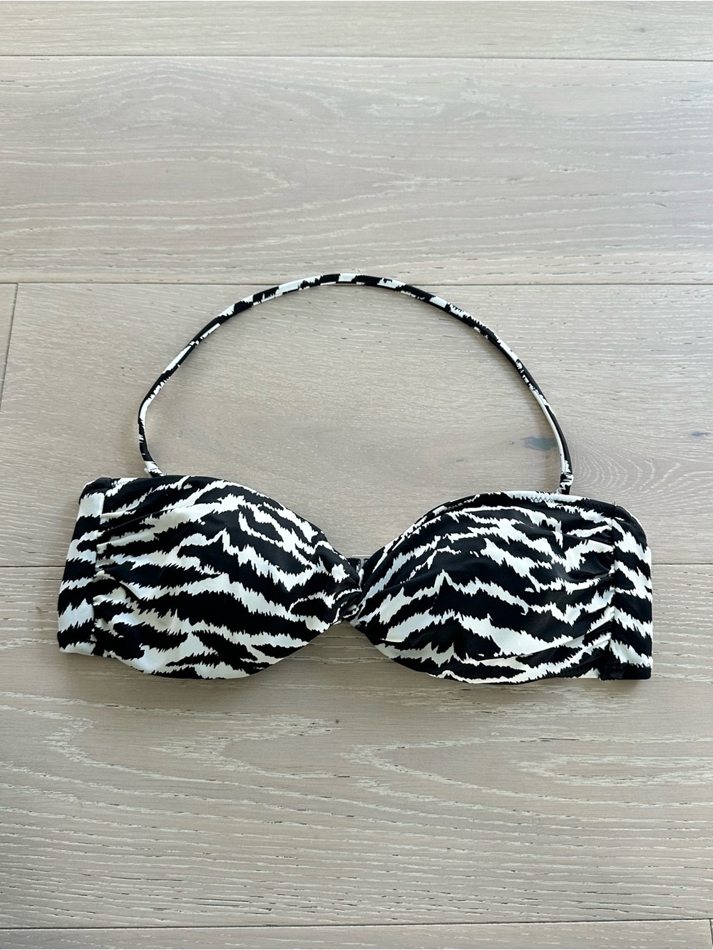 Y2K Vintage Victorias Secret zebra print black white bikini top sz small